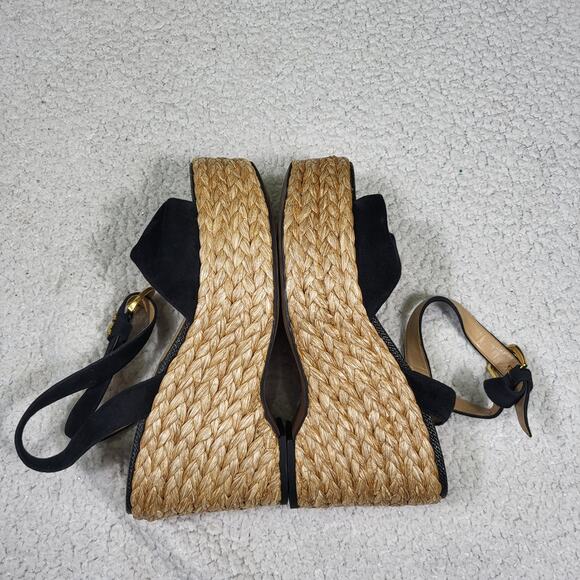 Sam Edelman April Platform Wedge Espadrille Sandal black size 9.5 - Picture 4 of 6